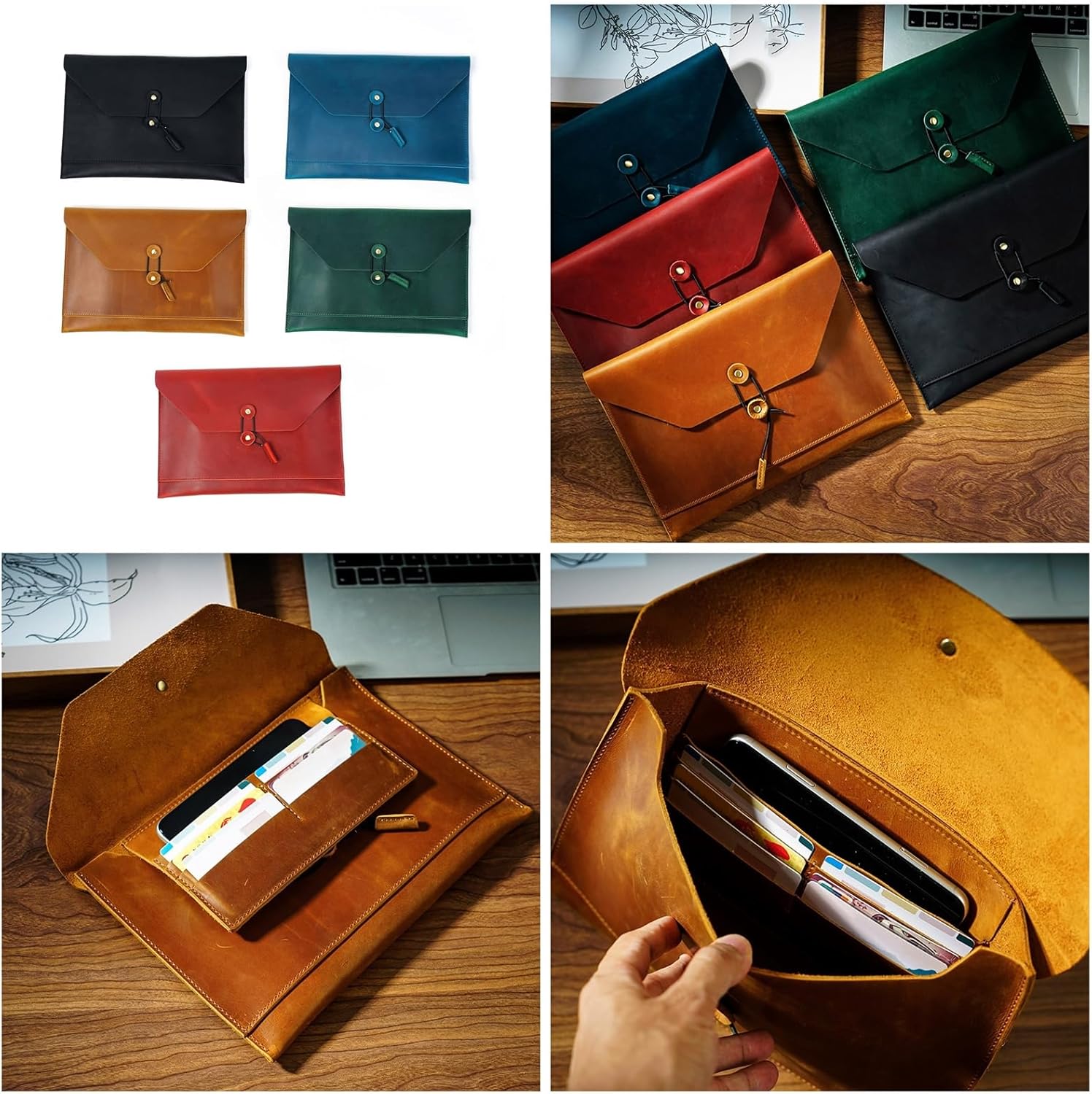 文字列付きPUレザーファイルフォルダーバッグ閉鎖ファイルウォレットドキュメント主催者