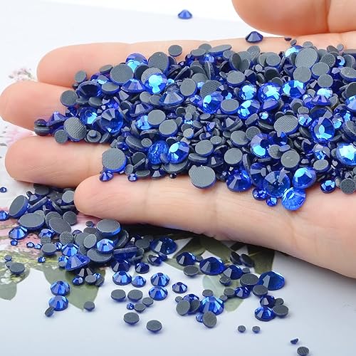 Miniatura 2 de Massive Beads 7800 lentes de hierro termoadhesivos con parte trasera plana, 5 tamaños, diamantes de imitación para hacer proyectos de bricolaje con