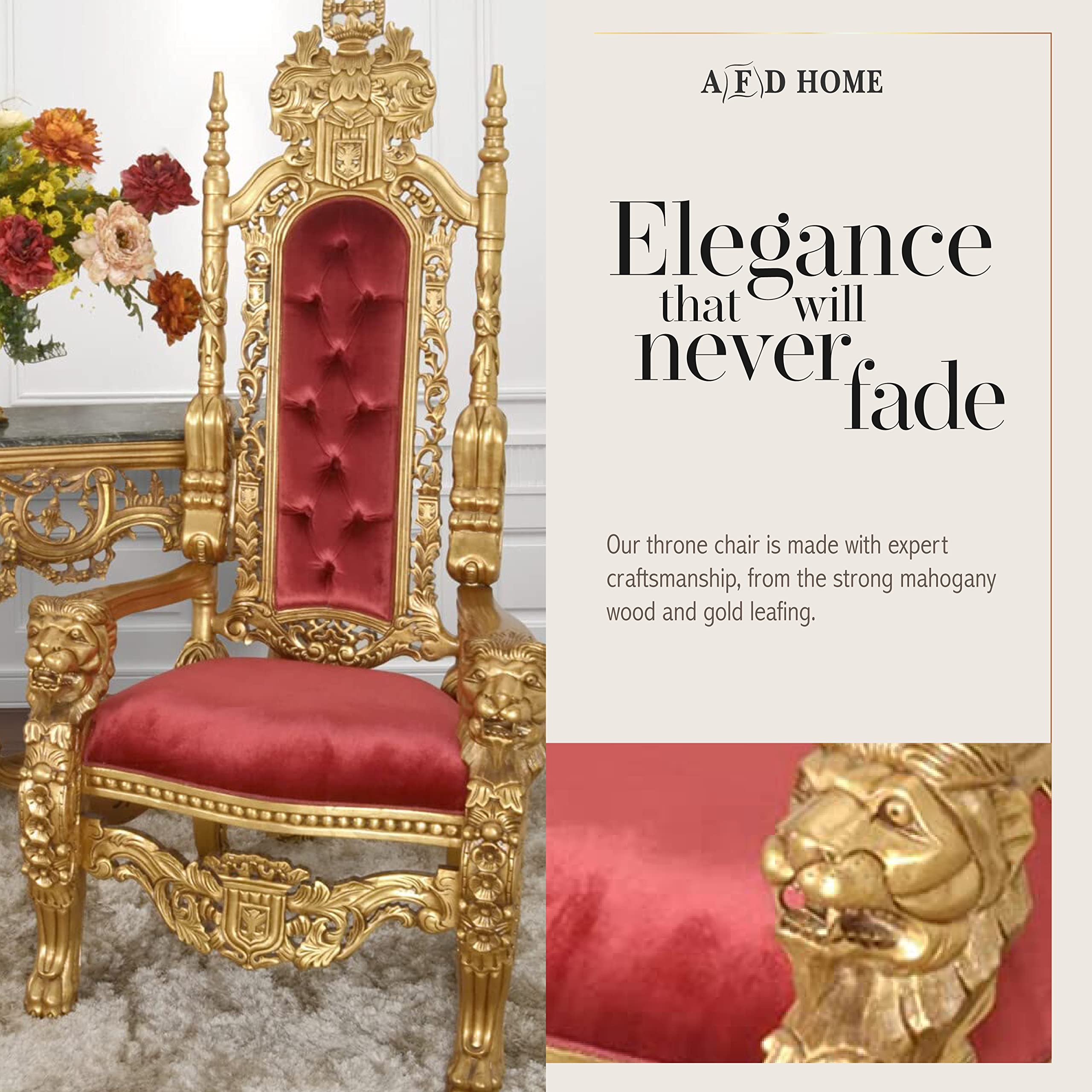 Amazon.com: AFD Home King Chair, Accent Chair, Linen-Upholstered 