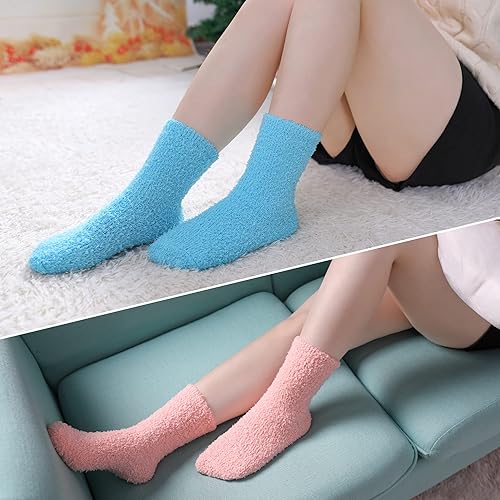 Miniatura 2 de Calcetines mullidos para mujer, de microfibra súper suave, esponjosos, acogedores, para invierno, cálidos, mullidos, para mujer
