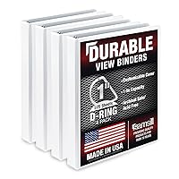 Vista 80 de Samsill Carpeta duradera de 3 anillos de 1 pulgada, fabricada en Estados Unidos, carpeta de anillos en D, cubierta transparente personalizable