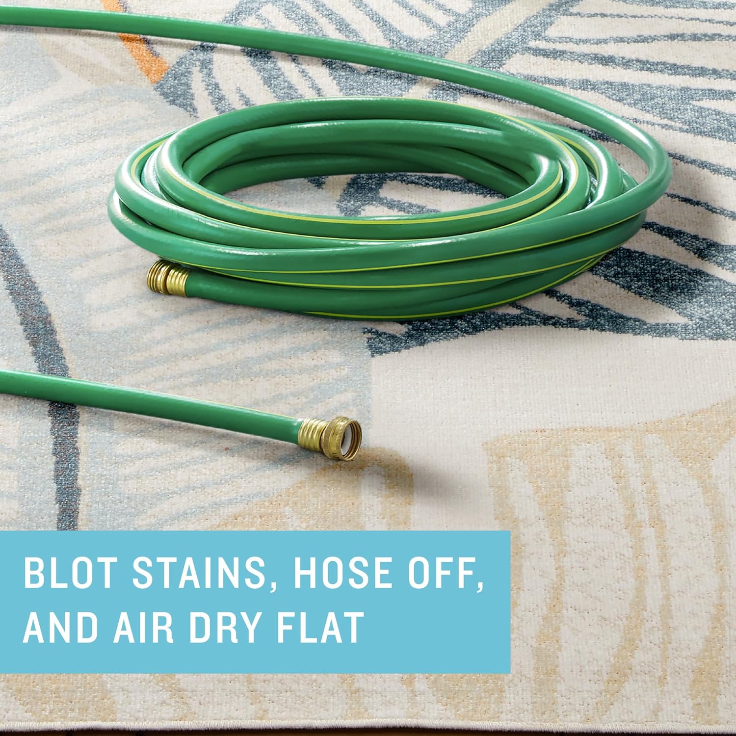 Tommy Bahama Cay Palm Fronds Indoor Outdoor Area Rug, Leaf Coastal Design, UV Fade Resistant, Ivory, 3'11"x5'2"