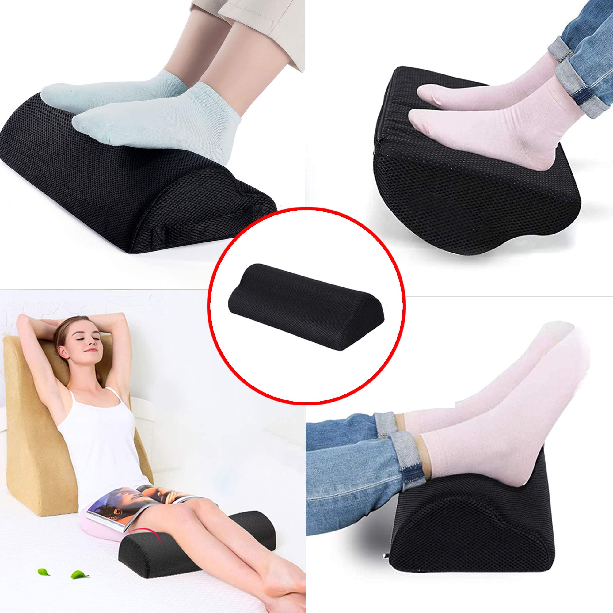 Poggiapiedi Antiscivolo Sotto la Scrivania, Cuscino Ergonomico per Poggiapiedi, una Seduta Confortevole, Migliora la Postura, il Dolore alle Gambe e Ginocchia, per Ufficio, Casa, Viaggi