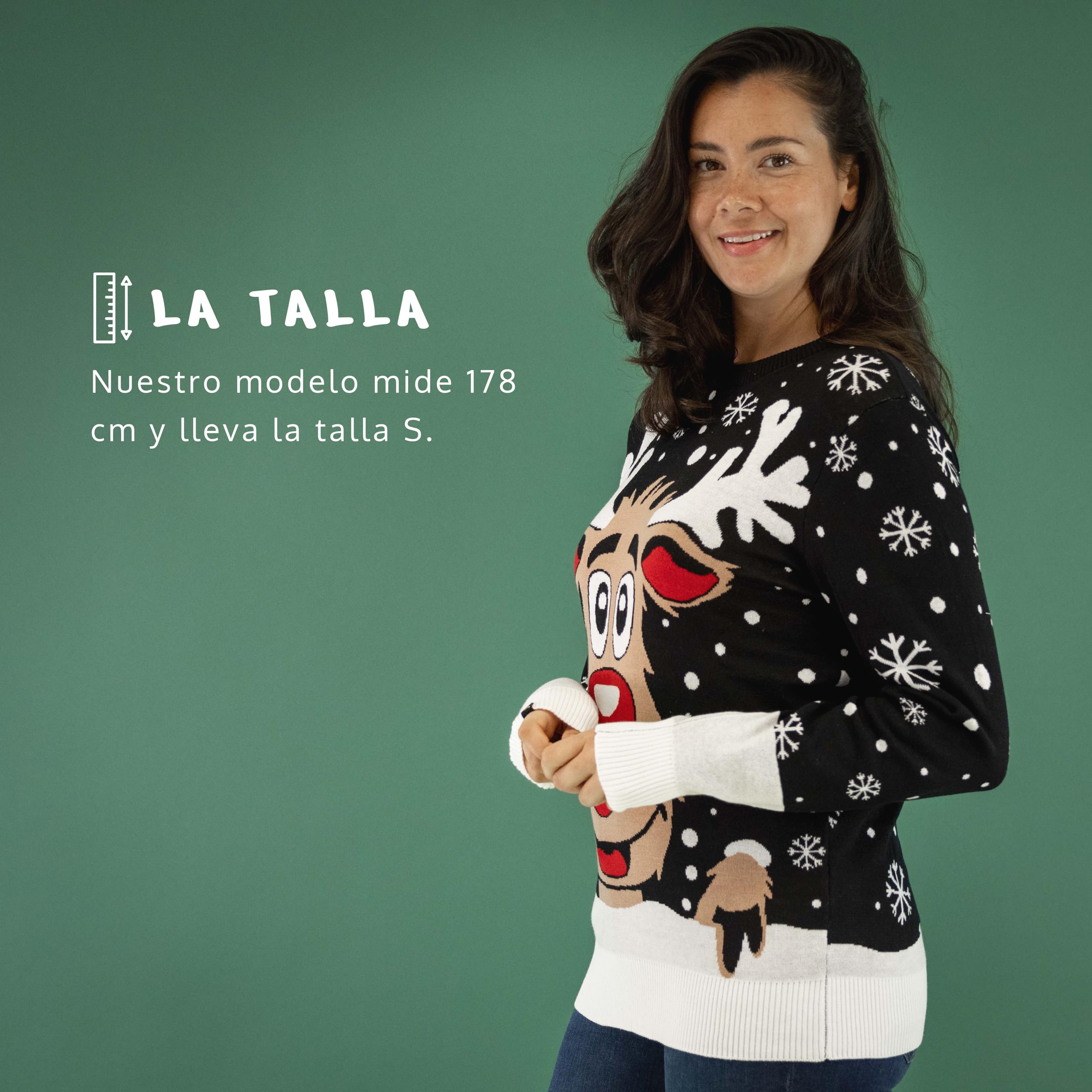 JAP Christmas, Jersey Navideño Mujer Hombre, Jersey Navidad, Christmas Sweater, Rudolph
