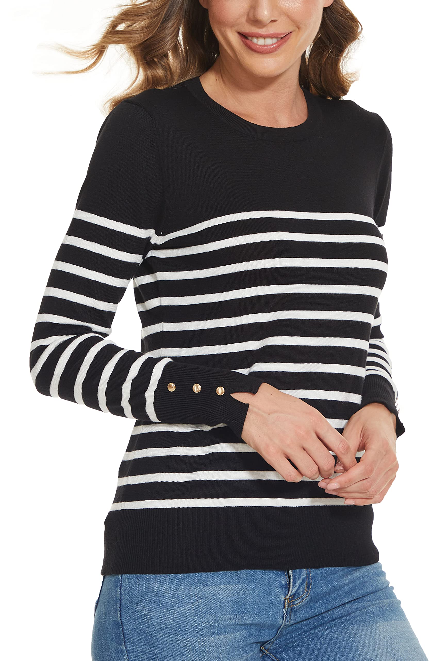 Spicy Sandia Women's Long Sleeve Crewneck Sweaters Dressy Casual