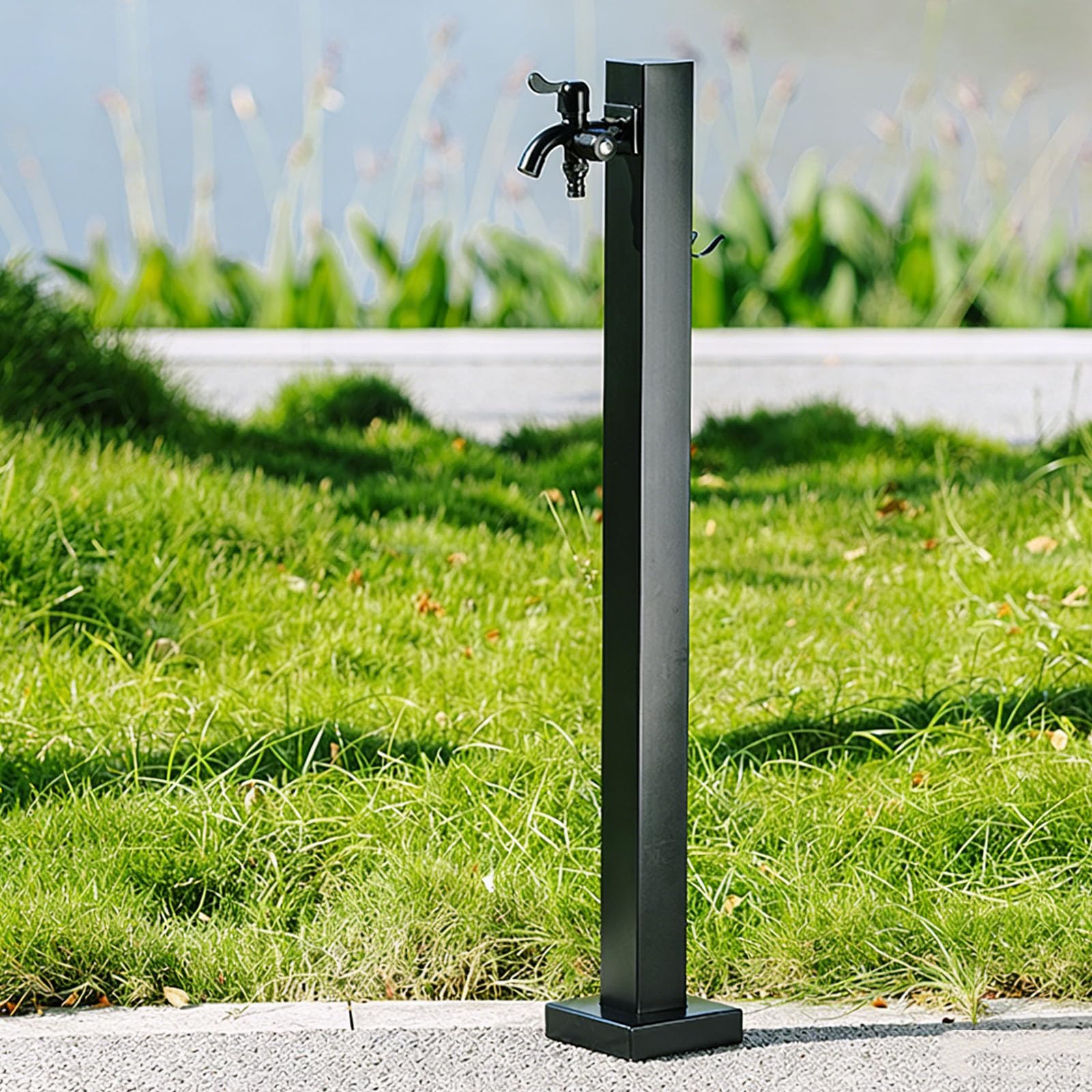Outdoor Stainless Steel Garden Faucet, Dual Outlet Design for Backyards and Lawns, Perfect for Vegetable Gardens and Courtyards, 95cm Height with Widened Base