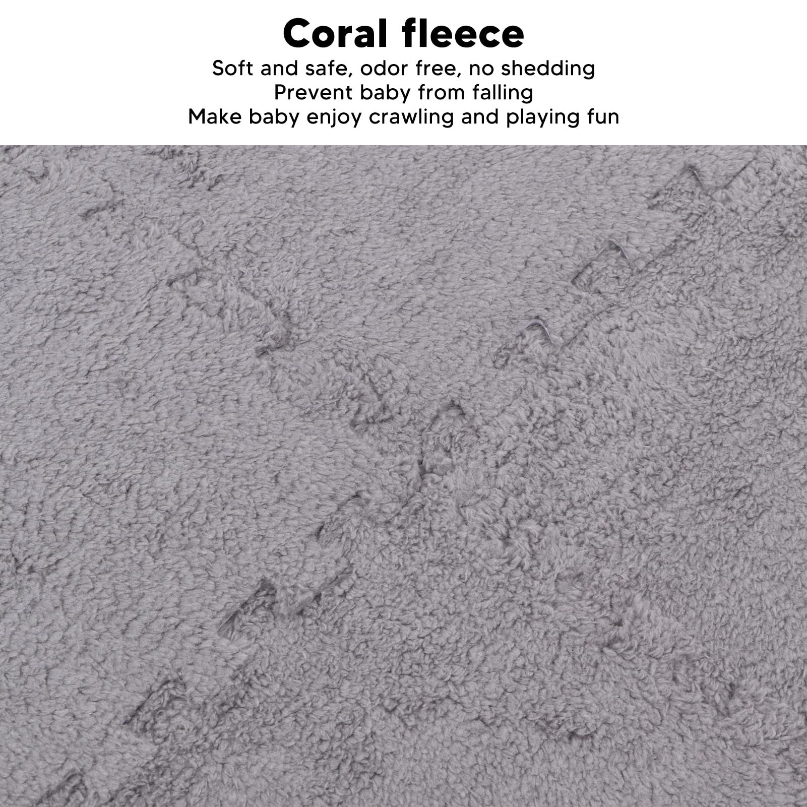 Vbestlife Tapis de Sol en Mousse Puzzle en Peluche, 10 Pièces Tapis en Mousse en Peluche Doux et épais pour Sol de Chambre (Gris) 0z3wkat189-14