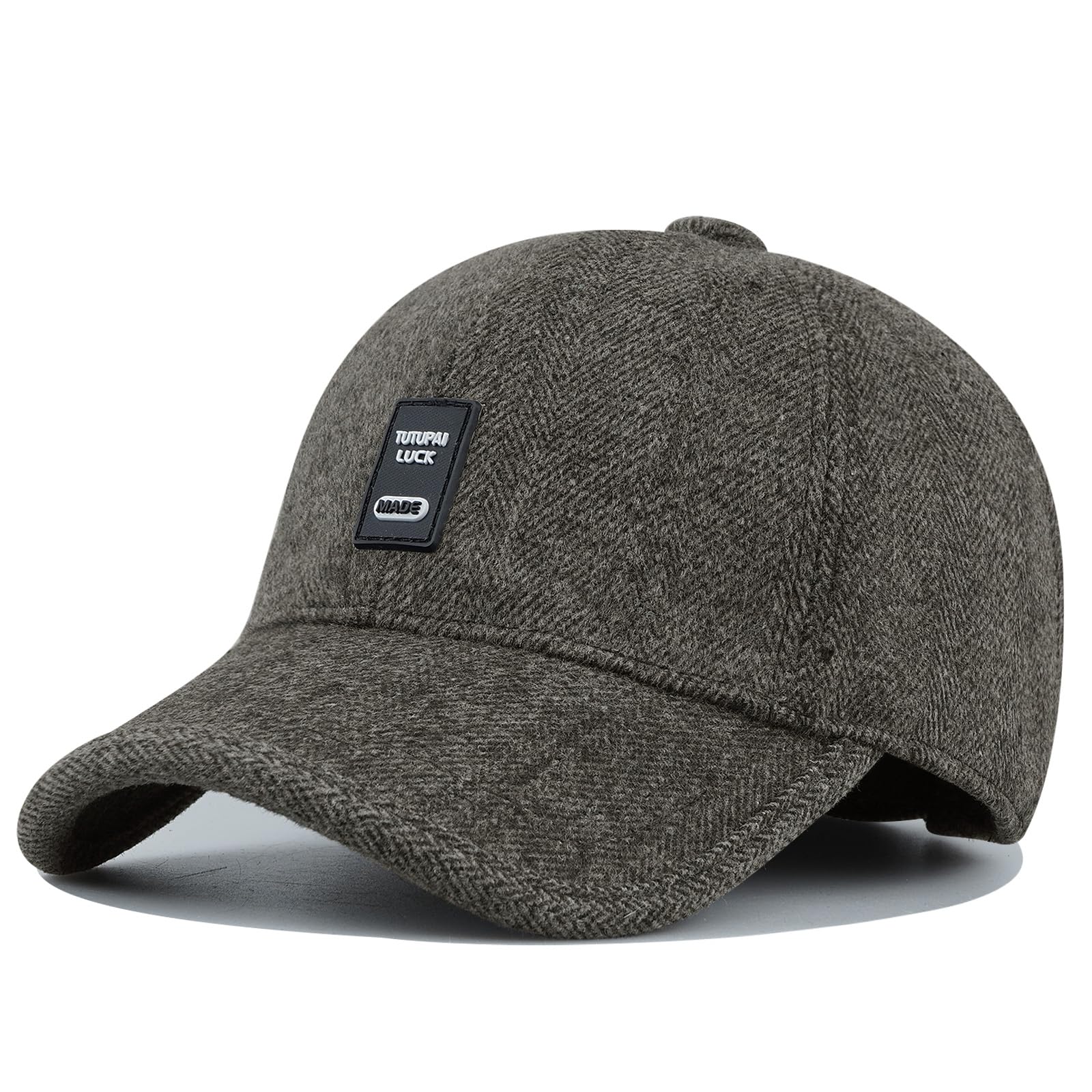 Gorra térmica de invierno para hombre con visera y orejeras de lana 8