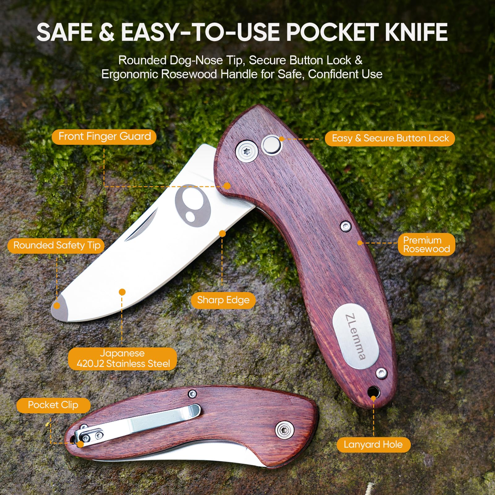 Kit di sopravvivenza per bambini all'aperto con coltello tascabile, multitool, avviatore di fuoco, bussola, paracord, fischietto, moschettoni e borsa impermeabile – Set avventura da campeggio per