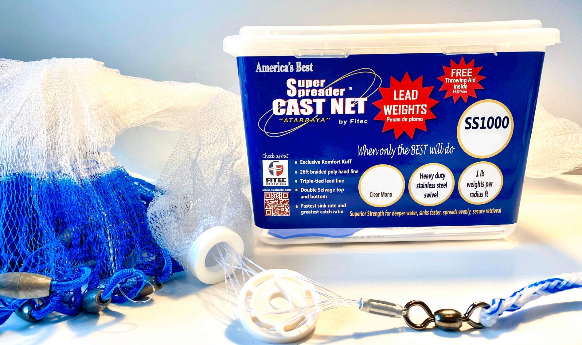 FitecSuper Spreader Clear Fishing Cast Net