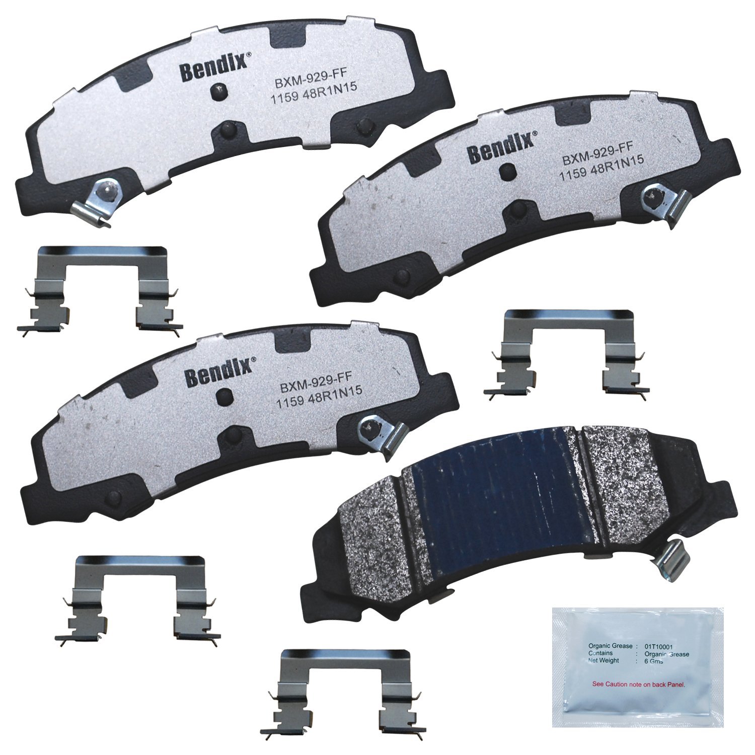 Bendix Fleet Metlok MKD1159FM Semi-Metallic Front Brake Pads for Select Models Buick LaCrosse, Lucerne, Cadillac DTS, Chevrolet Impala, Impala Limited, Monte Carlo