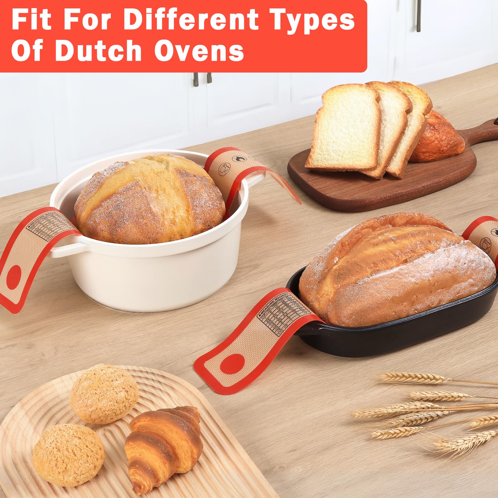 2 gomitoli in silicone per forno olandese, rosso