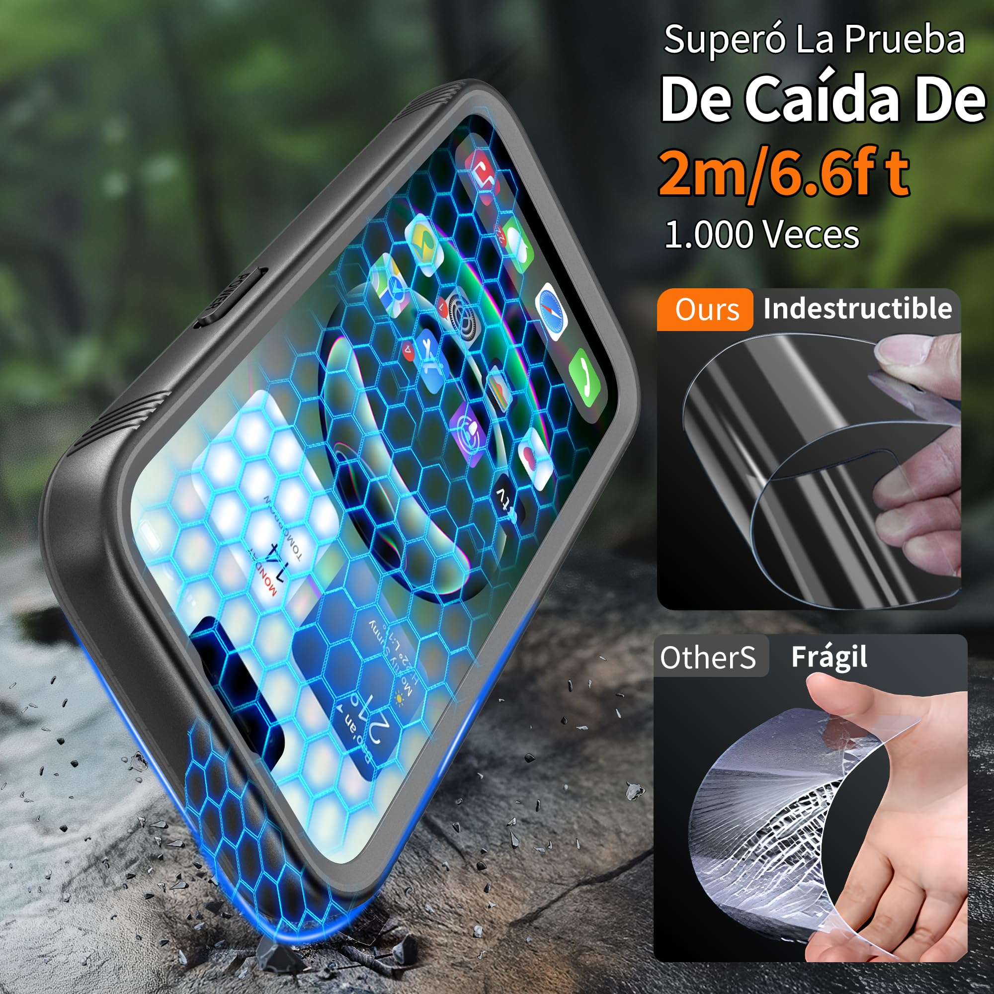 Cozycase Top Resistente Funda para iPhone 16e 17e Impermeable Antigolpes Militar 360 Grados Carcasa 16 17 e Doble Waterproof Acuatica Sumergible Agua con Protector Camara Pantalla