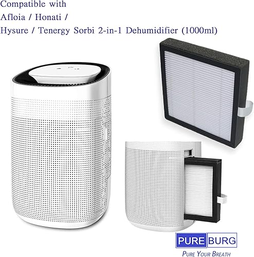 Miniatura 2 de PUREBURG Filtro de repuesto compatible con Afloia AQ8 Q8 y Honati Hysure Q7, Tenergy Sorbi deshumidificador 2 en 1 (33.8 fl oz), paquete de 3 HEPA