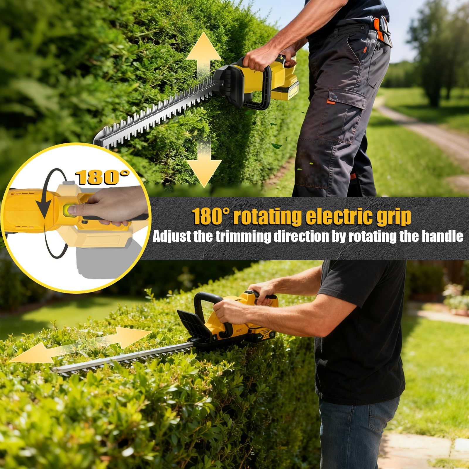 Recortadora de setos inalámbrica compatible con batería DEWALT de 20 V máx