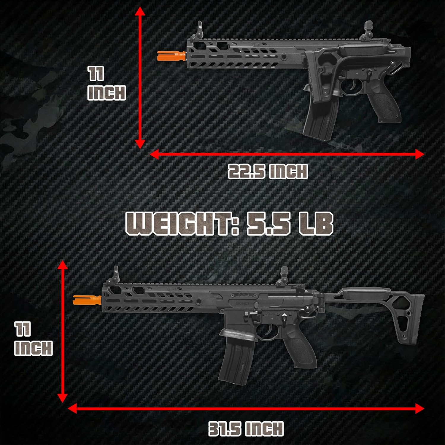 EMERBU Pro-Grade Gel Splatter Ball Blaster MCX Upgraded by EMERBU - Metal and Nylon Body - 11.1V High Power - Metal Gearset - High Speed Motor - for Ages 15+ Adults