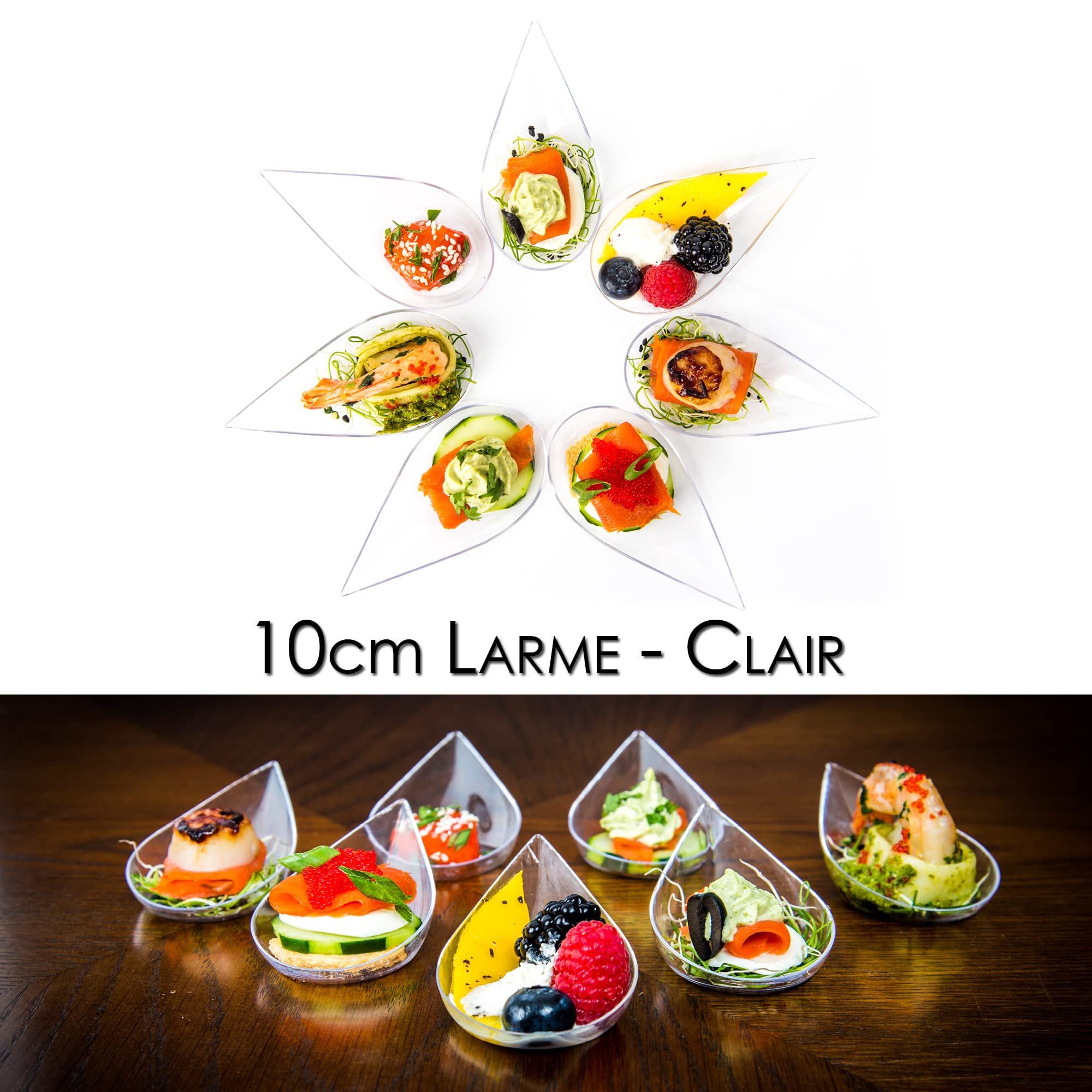 Lot De 100 Bols à Dessert En Plastique Transparent 10x5 Cm - Forme Goutte Pour Apéritifs, Dégustations, Réutilisables - 9
