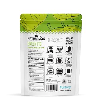 NATURALLYS Freeze Dried Green Figs, Single Pack Crispy Fig Snack, No Sugar Added, Non-GMO, Kosher, All Natural Fruit Snack