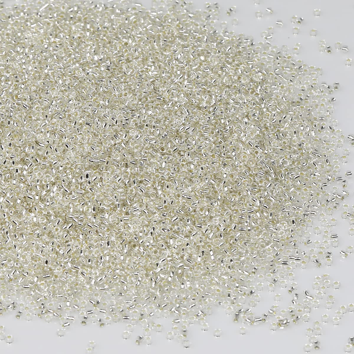 Bulk 2mm Transparent Silver Seed Beads for Jewelry Making 110 Grams About 9800pcs,12/0 Glass Craft for Making Earrings Bracelets - Image 2