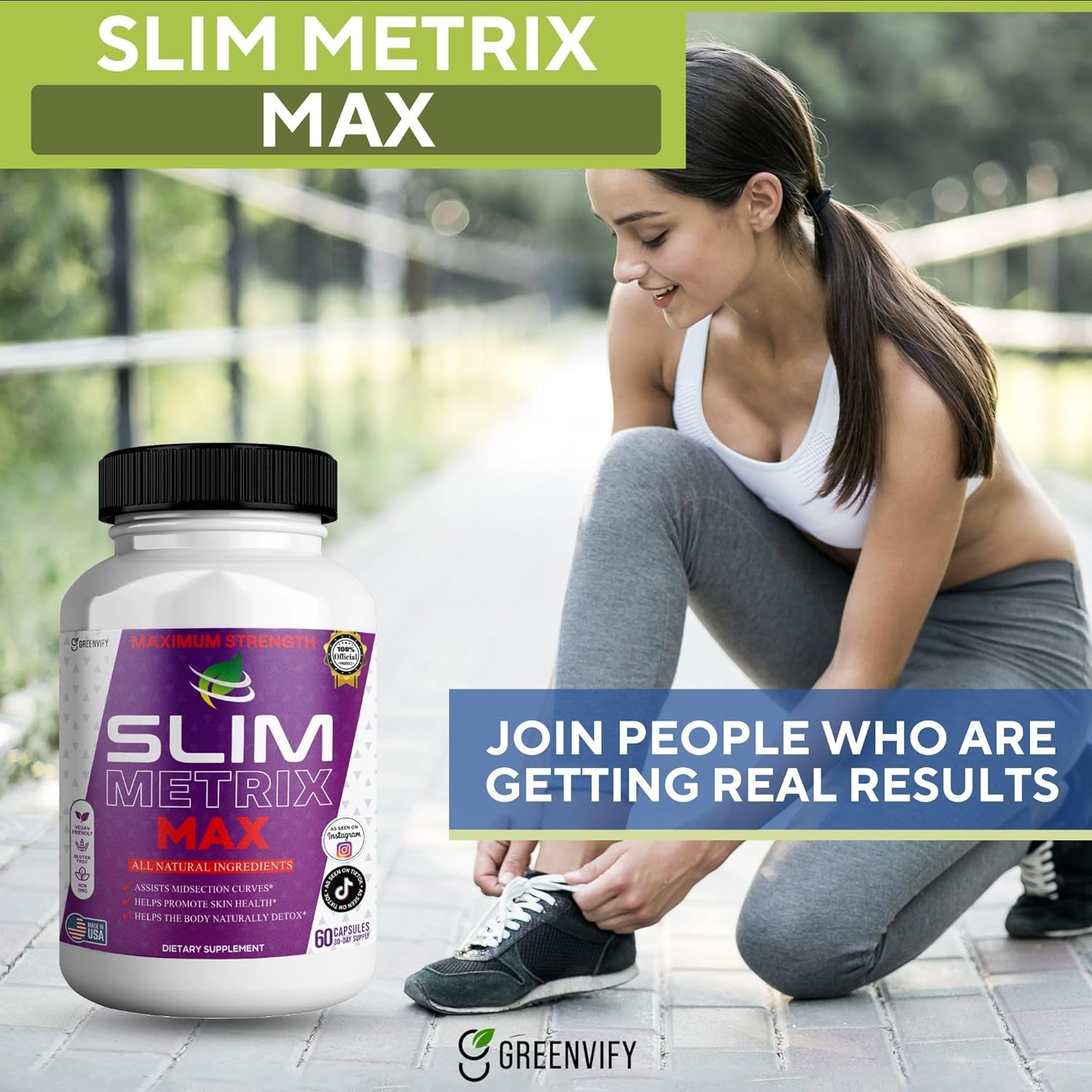 Slim Metrix Maximum Strength Dietary Supplement, 60 Capsules, Natural Ingredients for Midsection Support, Skin Health, Detox, Vegan, Gluten Free, Non-GMO (5)