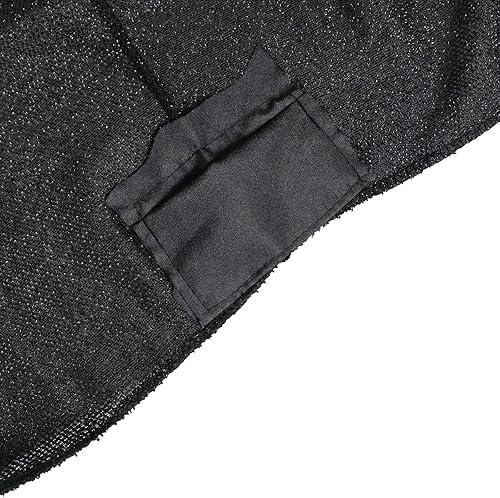 Miniatura 8 de Efavormart - Mantel rectangular ajustable de elastano de 6 pies, color negro metálico con purpurina