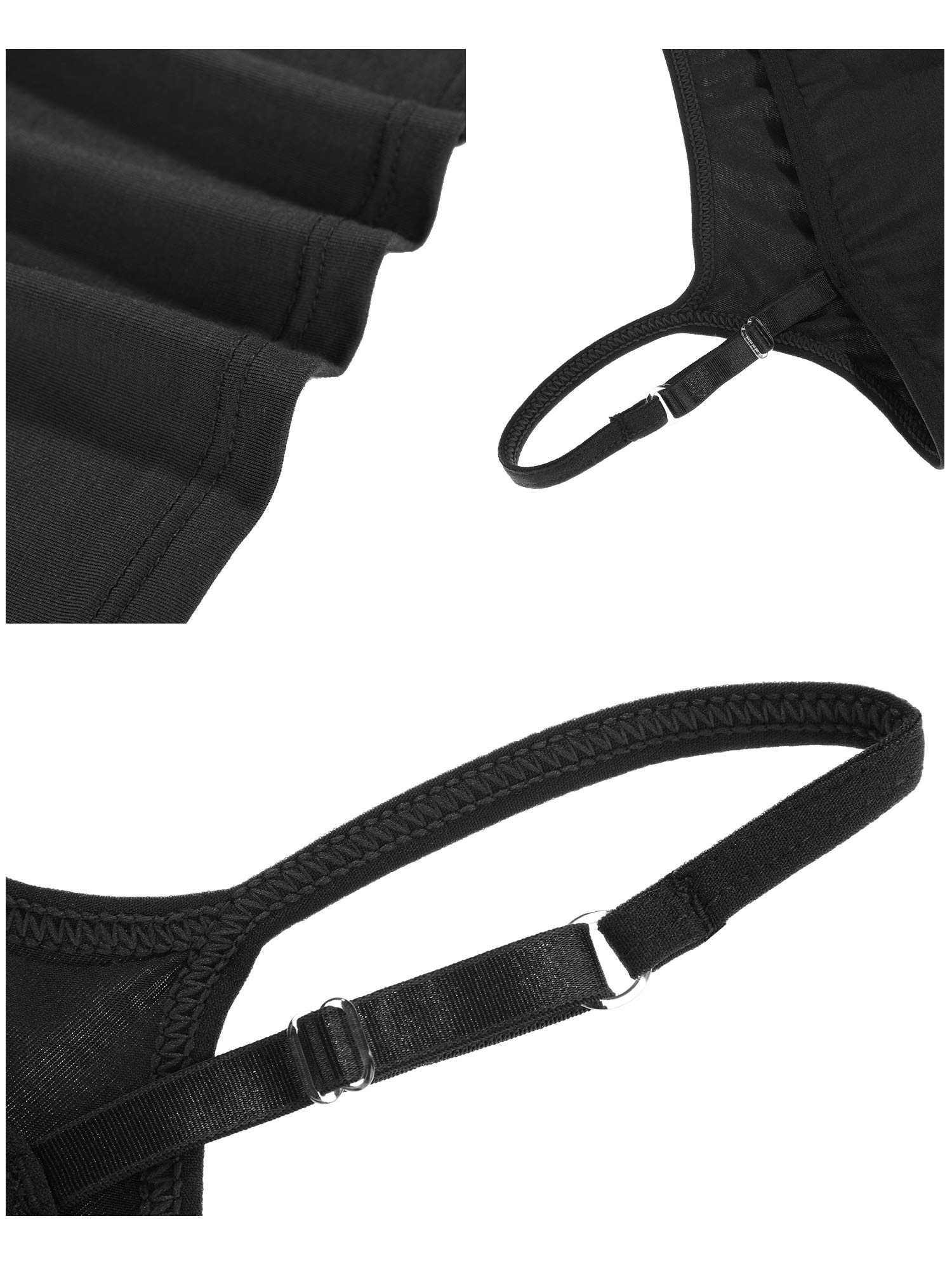 WILLBOND 3 Pieces Women Basic Long Tanks Adjustable Spaghetti Strap Camisole Top: Small Muted Colors