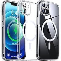 Flyzoo Cover Magnetica Trasparente per iPhone 12 - [con Pellicola di Protezione Fotocamera]