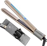 NITION Ceramic Tourmaline Hair Straighteners LCD Flat Iron MCH 10s Fast Heating Up. 1" Smooth 3D Floating Plate Healthy Home Straightening Tools. Travel Pouch. Dual Voltage. Elegant Gift Box