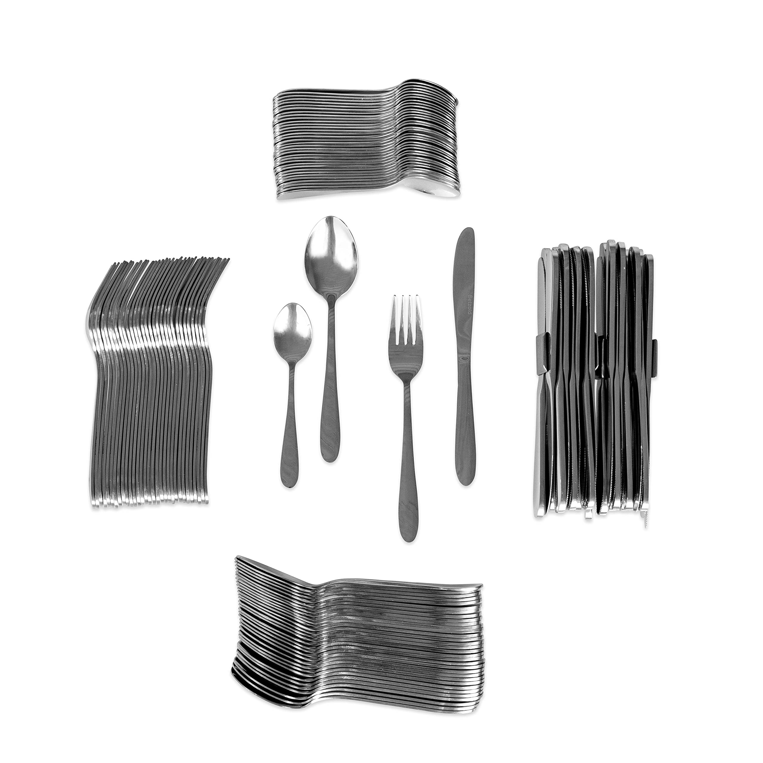Betzold Besteck-Set, 144-teilig Besteck für Gruppen, spülmaschinengeeignet rostfrei