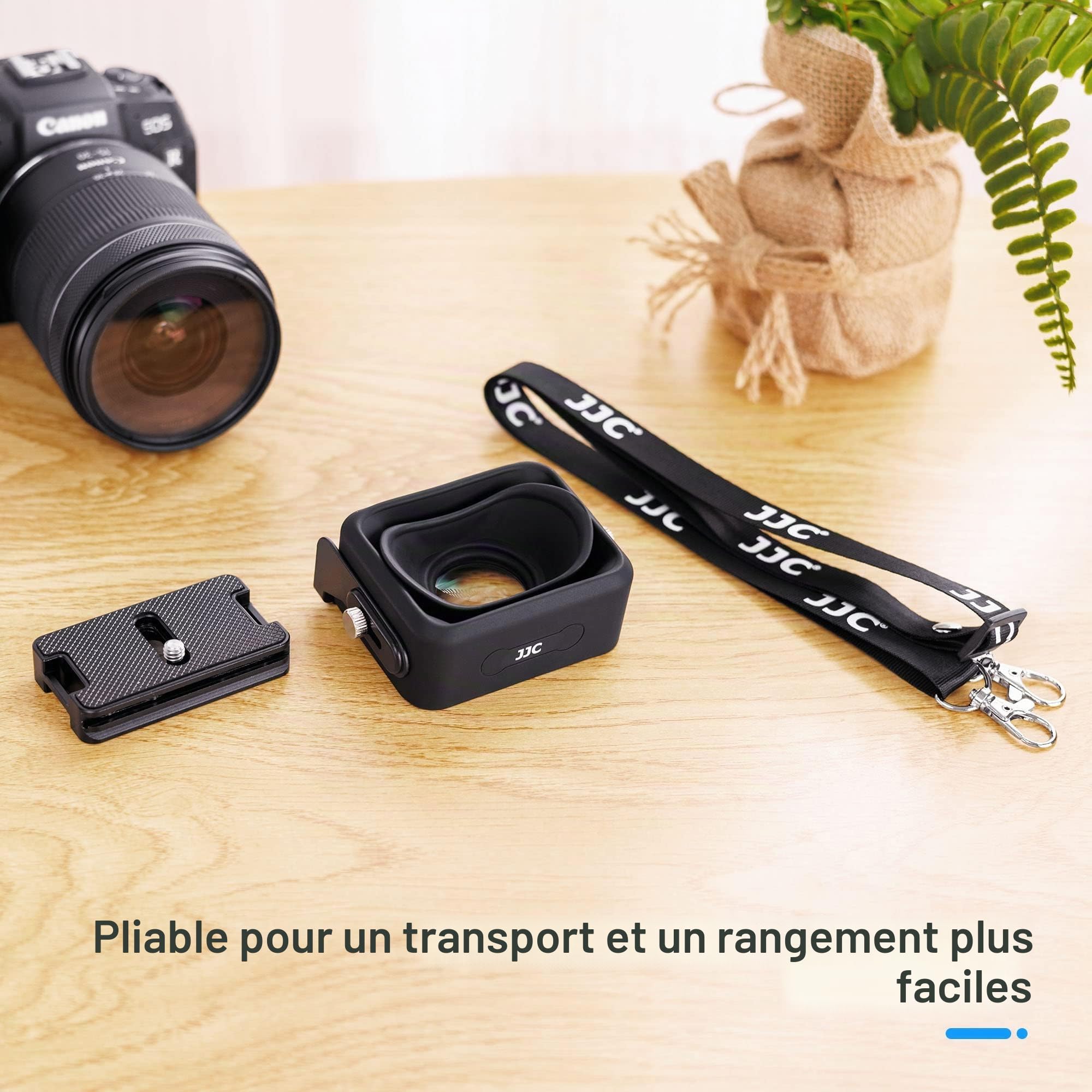 JJC Viseur LCD pour appareil photo avec grossissement 3X, plaque à libération rapide de type arche, lentille d'agrandissement pour écran, capuchon pare-soleil pour DSLR/SLR
