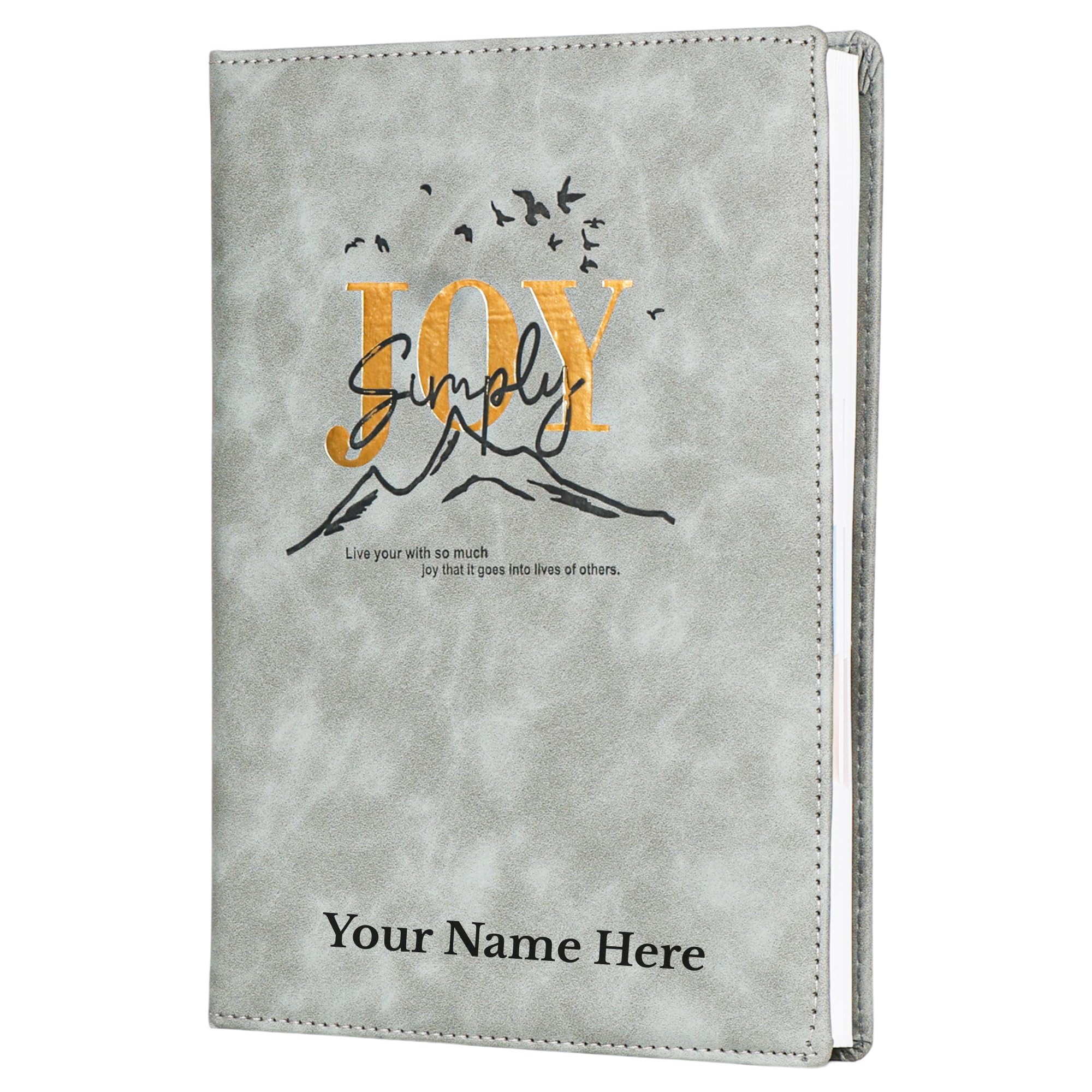 Crownlit Personalised B5 Dated Joy Diary 2026, Grey Cover with Gold Foil Design, Monthly and Daily Planning-image-30