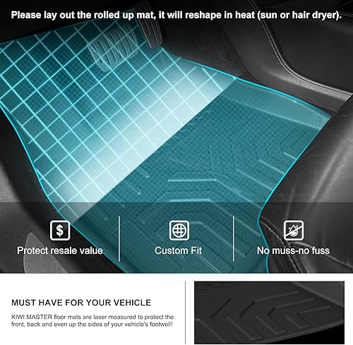 Miniatura 2 de KIWI MASTER Alfombrillas para Ford F-150 SuperCrew 2015-2024, accesorios de cabina delantera y 2 fila para asiento de 2 fila para todo tipo de