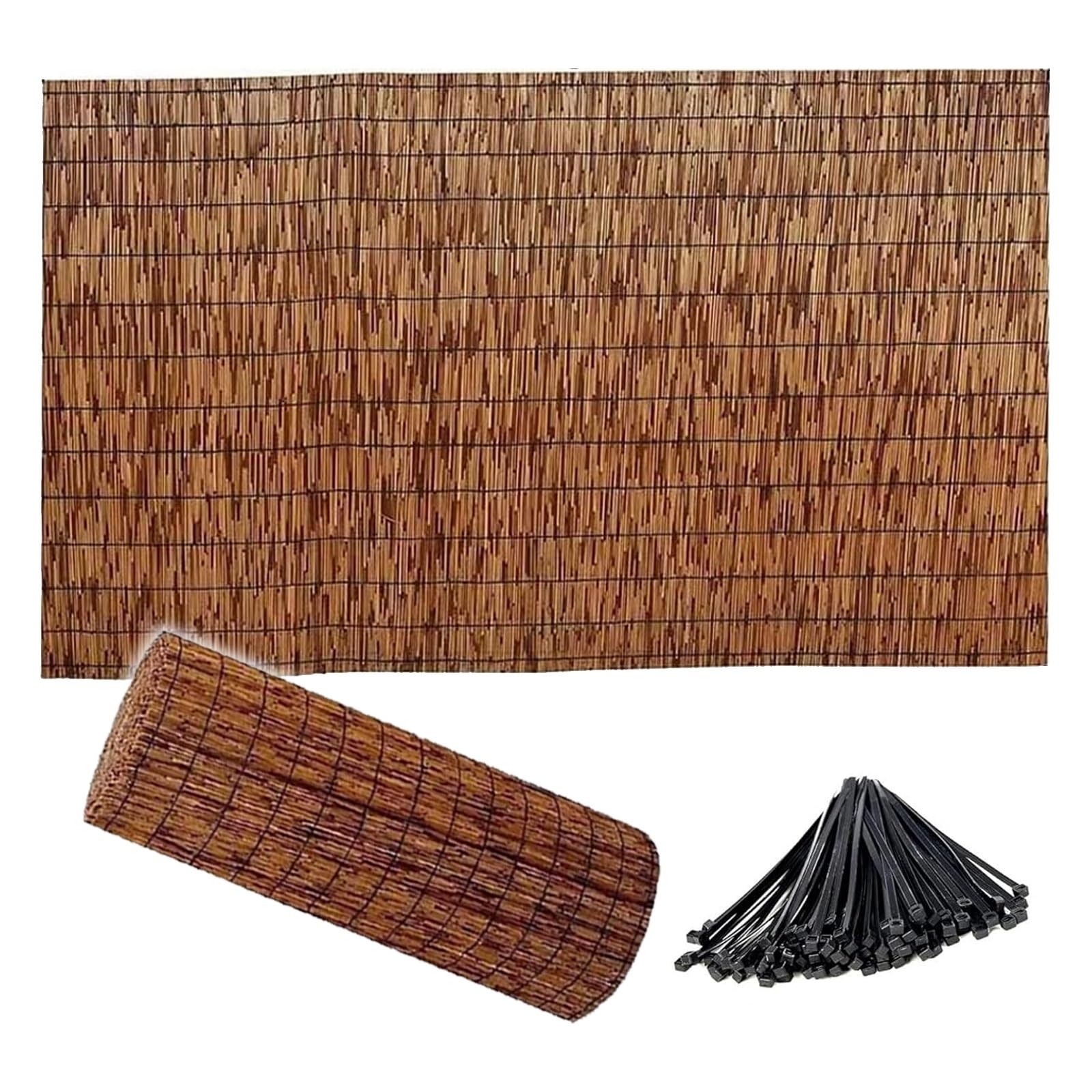 Arella Bamboo da Esterno, Giardino Recinzione in Canna, Naturale bambù Recinzioni, Arelle Canniccio Decorativo for Patio, Piscina, Balcone, Ombra & Privacy(Marrone,H100cmxL500cm)