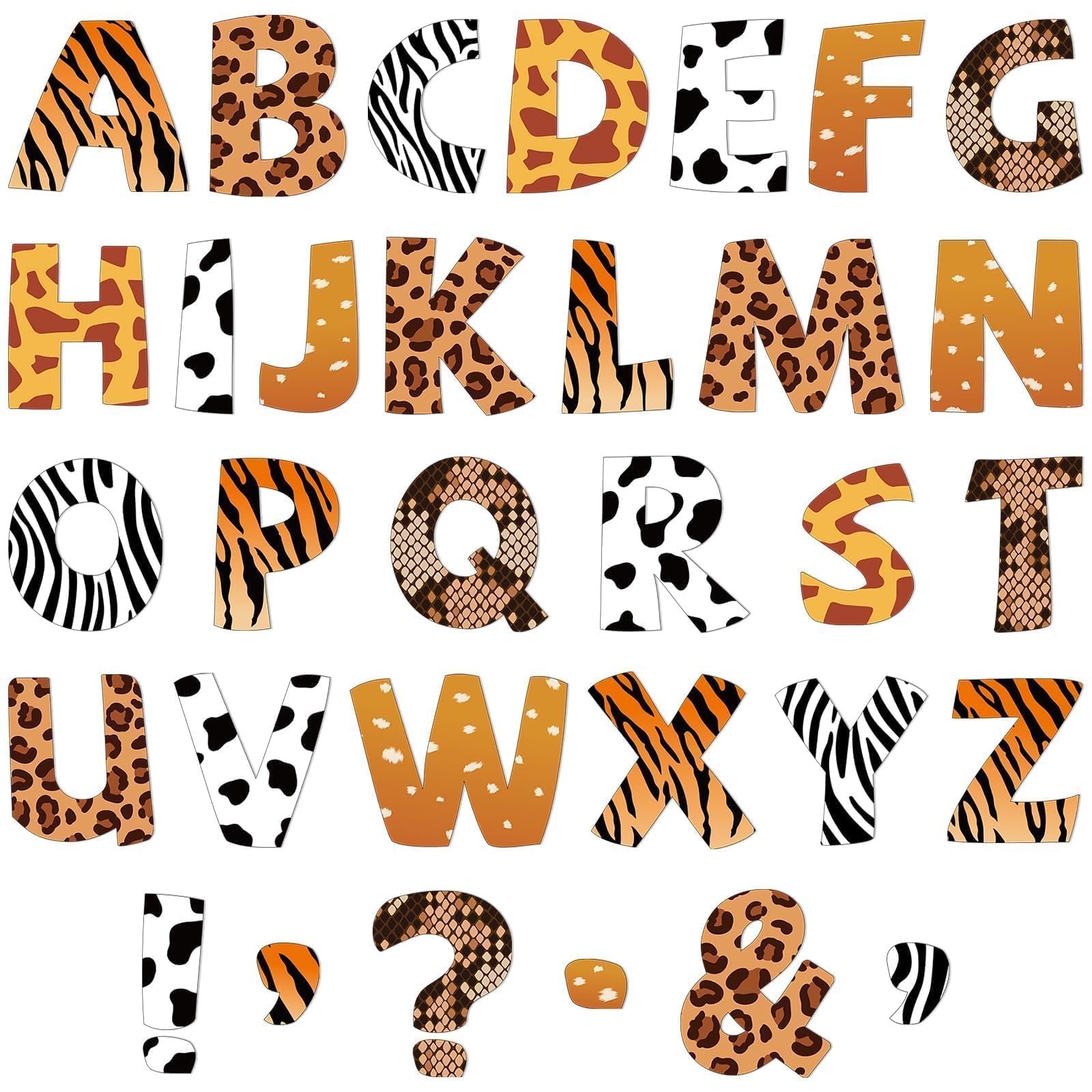 150 PCS Large 6" Bulletin Board Letters Set, Safari Jungle Classroom Alphabet Cutout Letter for Bulletin Board Display Home School, A Great Helper to