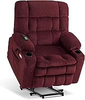 Vista 11 de MCombo Silla reclinable eléctrica de doble motor para personas mayores, silla elevadora plana con calor y masaje, silla elevadora pequeña, Beige