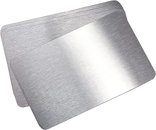 NBEADS 8 Pcs Metal Business Card, 3.35"x2.19" Stainless Steel Blanks Name Card Engraved Business Card for House Office Customer DIY Gift Cards