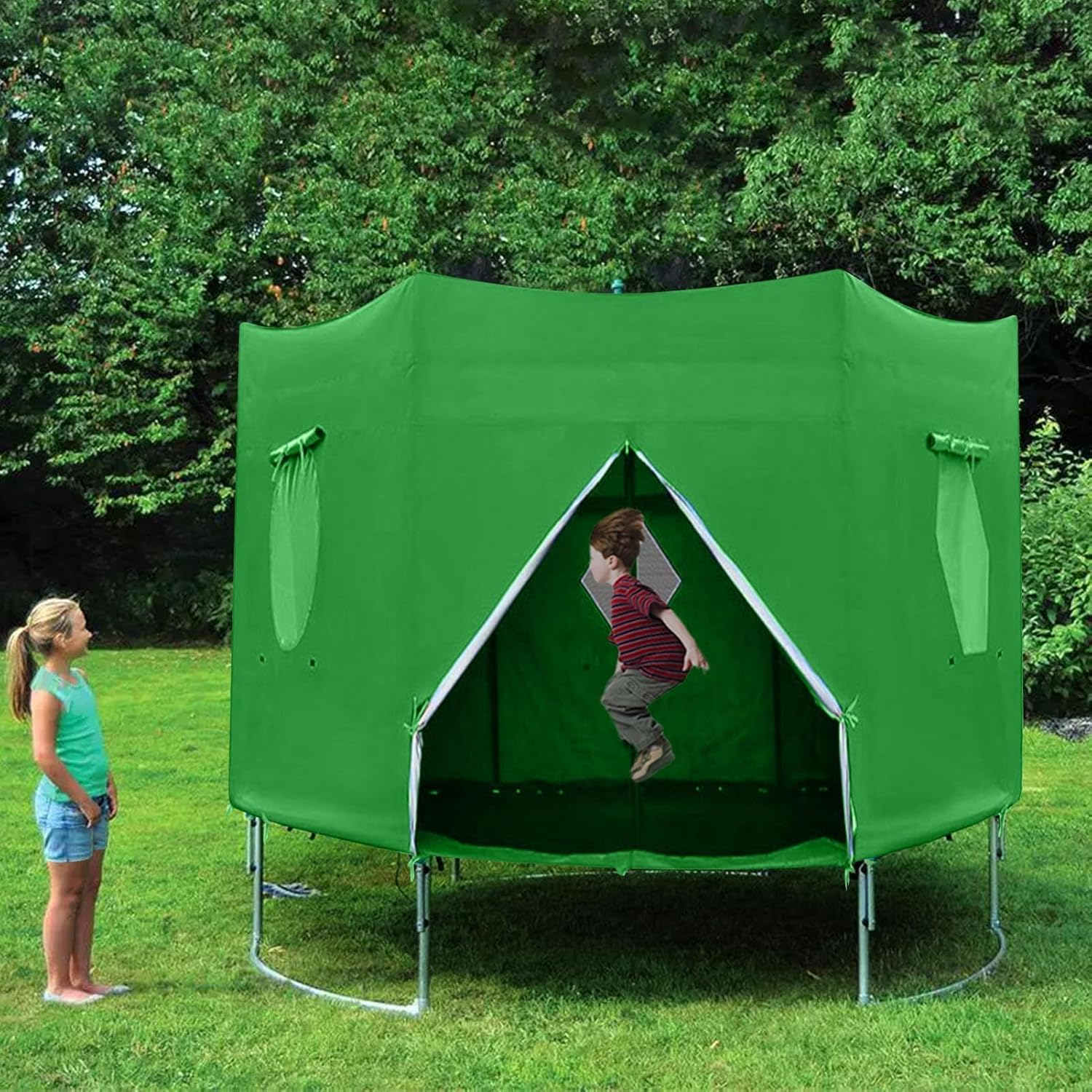 Trampoline Tent, Trampoline Shade, Anti-UV Trampoline Sunshade Trampoline Outdoor, Multipurpose Trampoline Canopy Trampoline Sun for 6 Poles Trampoline