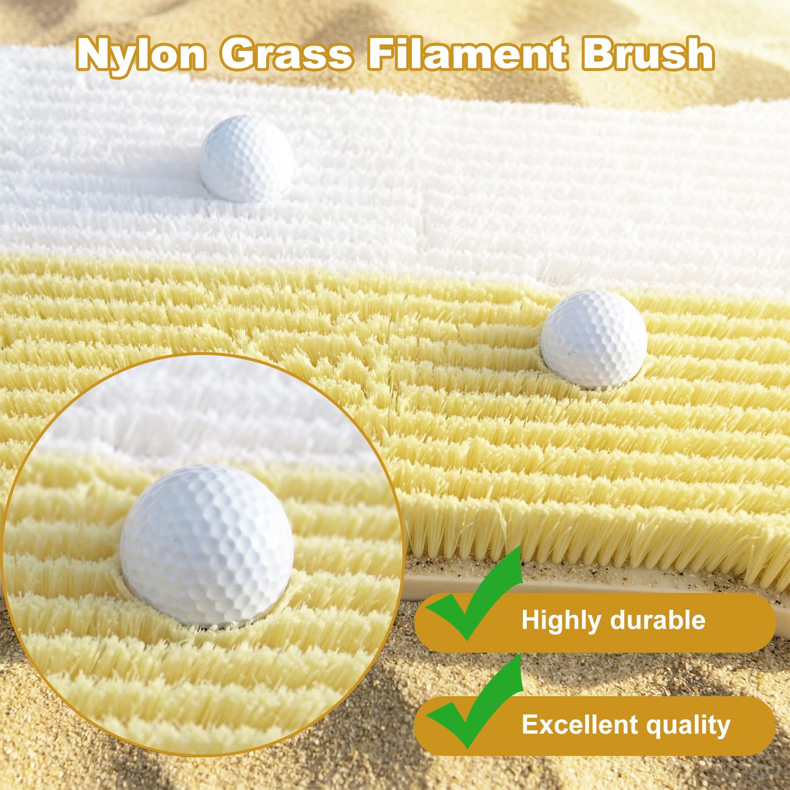 48x30cm Golf-Bunker-Matte, Golf-Bunker-Übungsmatte mit doppeltem Sandbunker, strapazierfähige Golf-Schlagmatte zum Üben von Schwung, Schlag und Abschlag