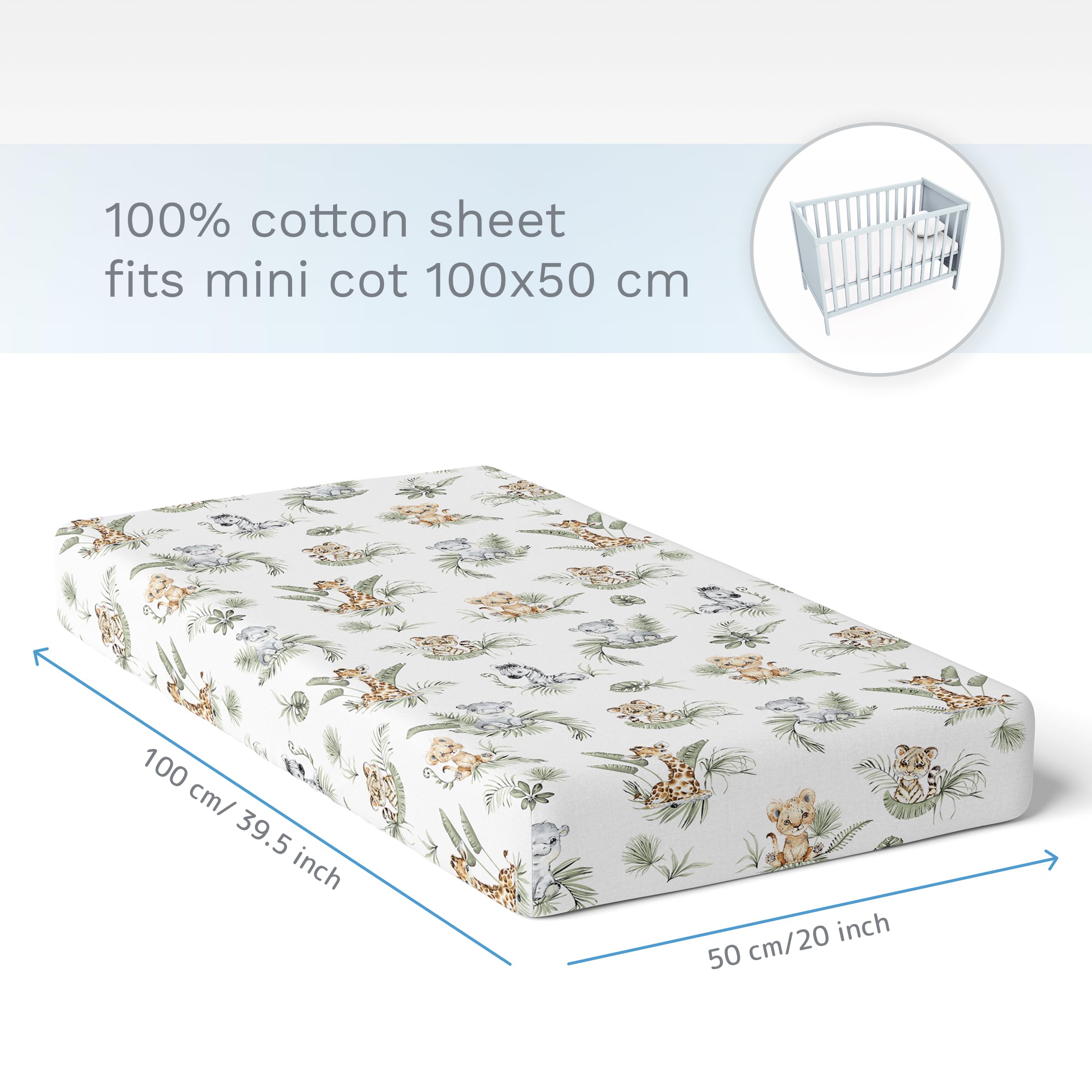 Baby Comfort Nursery 100% Cotton Fitted Sheet fits 140x70 cm Cot Bed Mattress (Safari Cars) — view 85