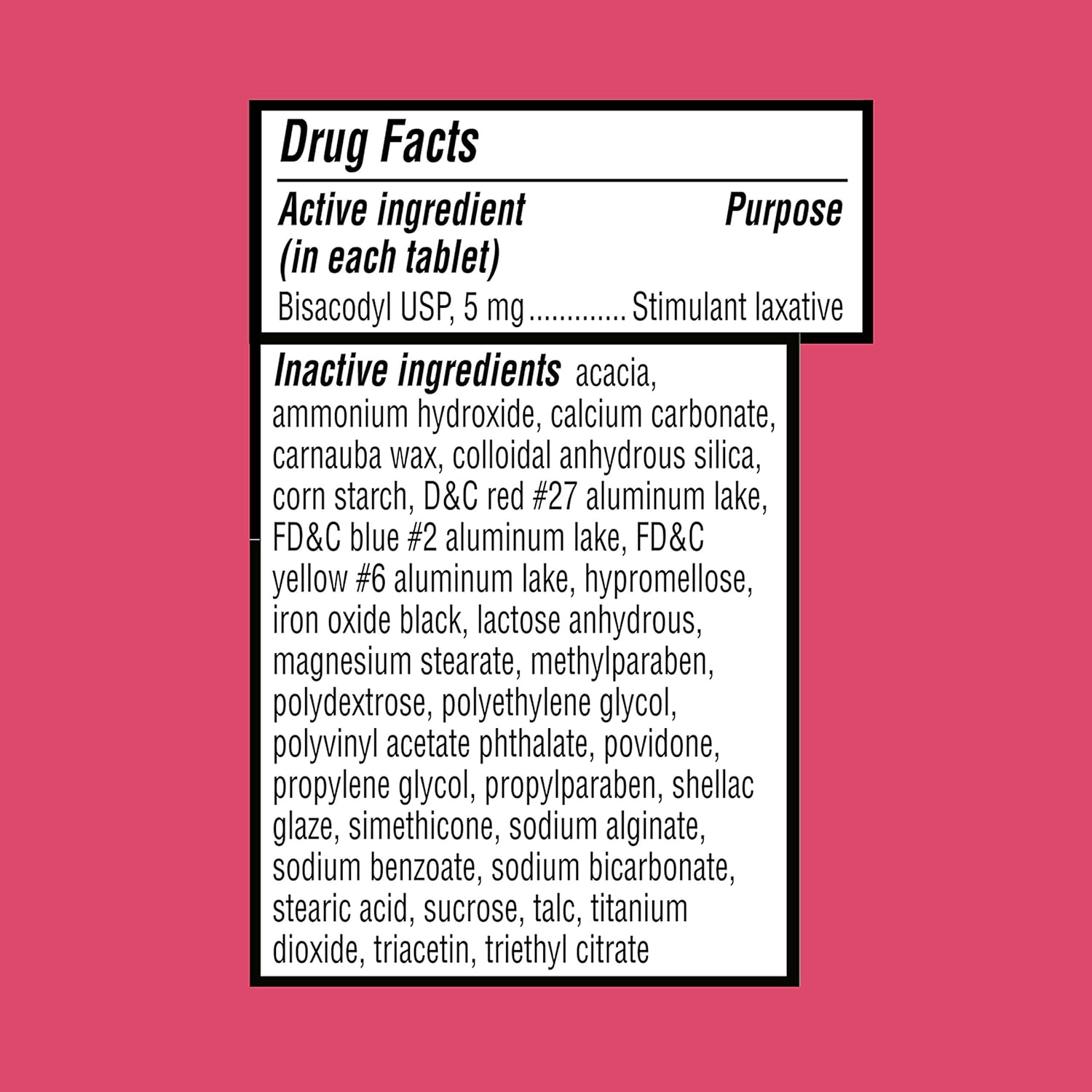 Women's Laxative Tablets, Bisacodyl 5mg 200ct (Two 100ct Bottles) by Equate Compare to Dulcolax Pink : Health & Household