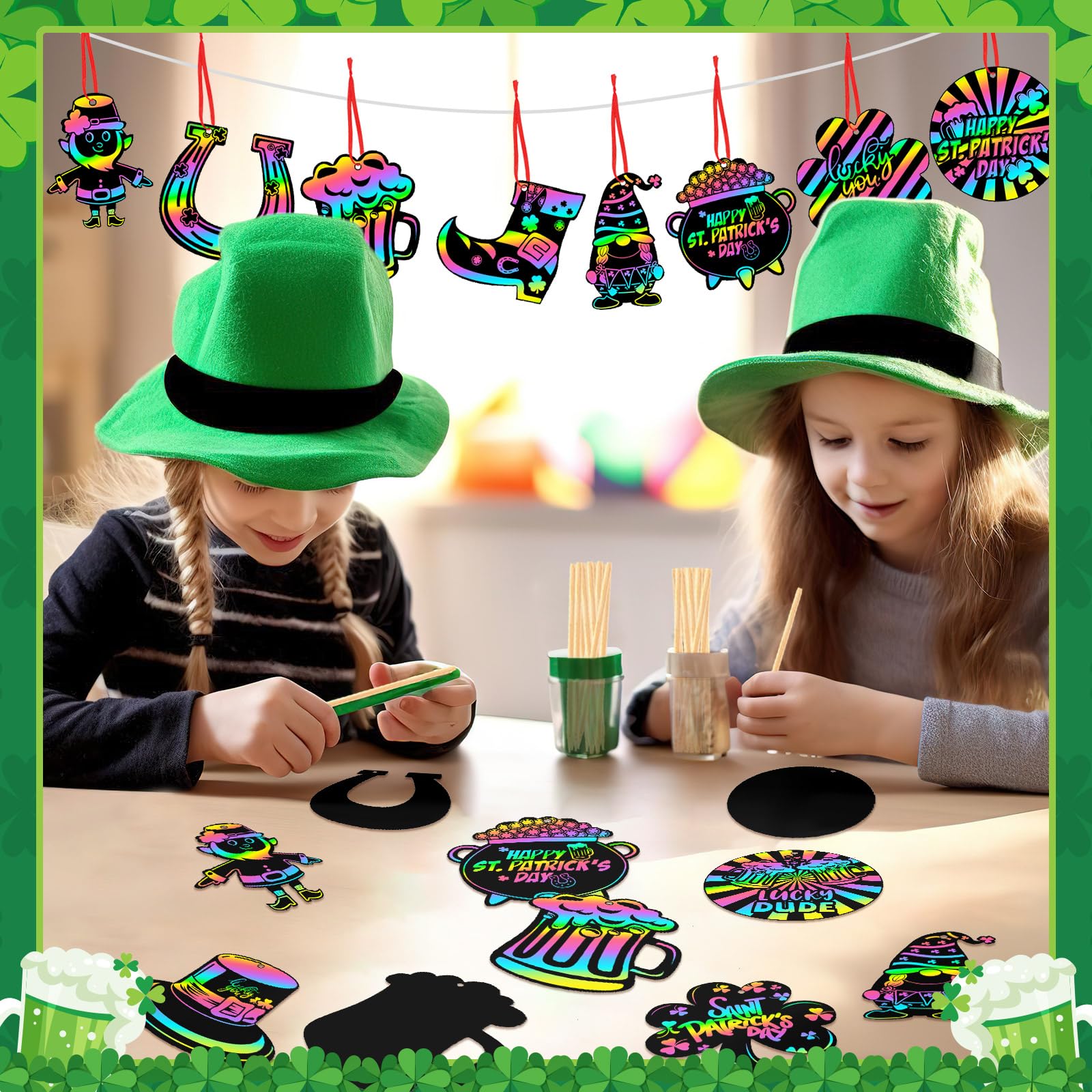 Snapklik.com : 36 PCS St Patricks Day Scratch Art For Kids, St Patricks ...