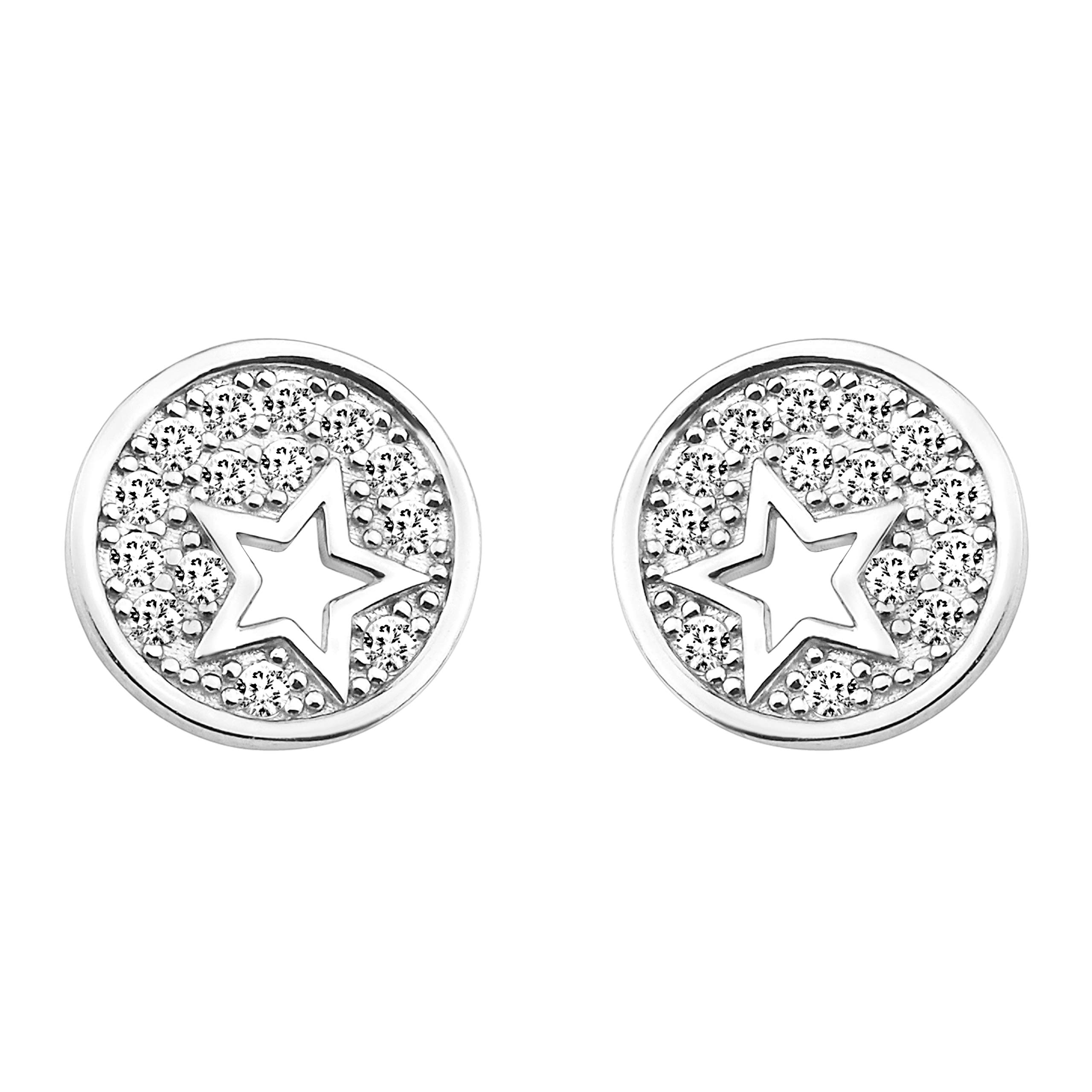 SOFIA MILANI - Damen Ohrringe 925 Silber - Kreis Sternen Ohrringe
