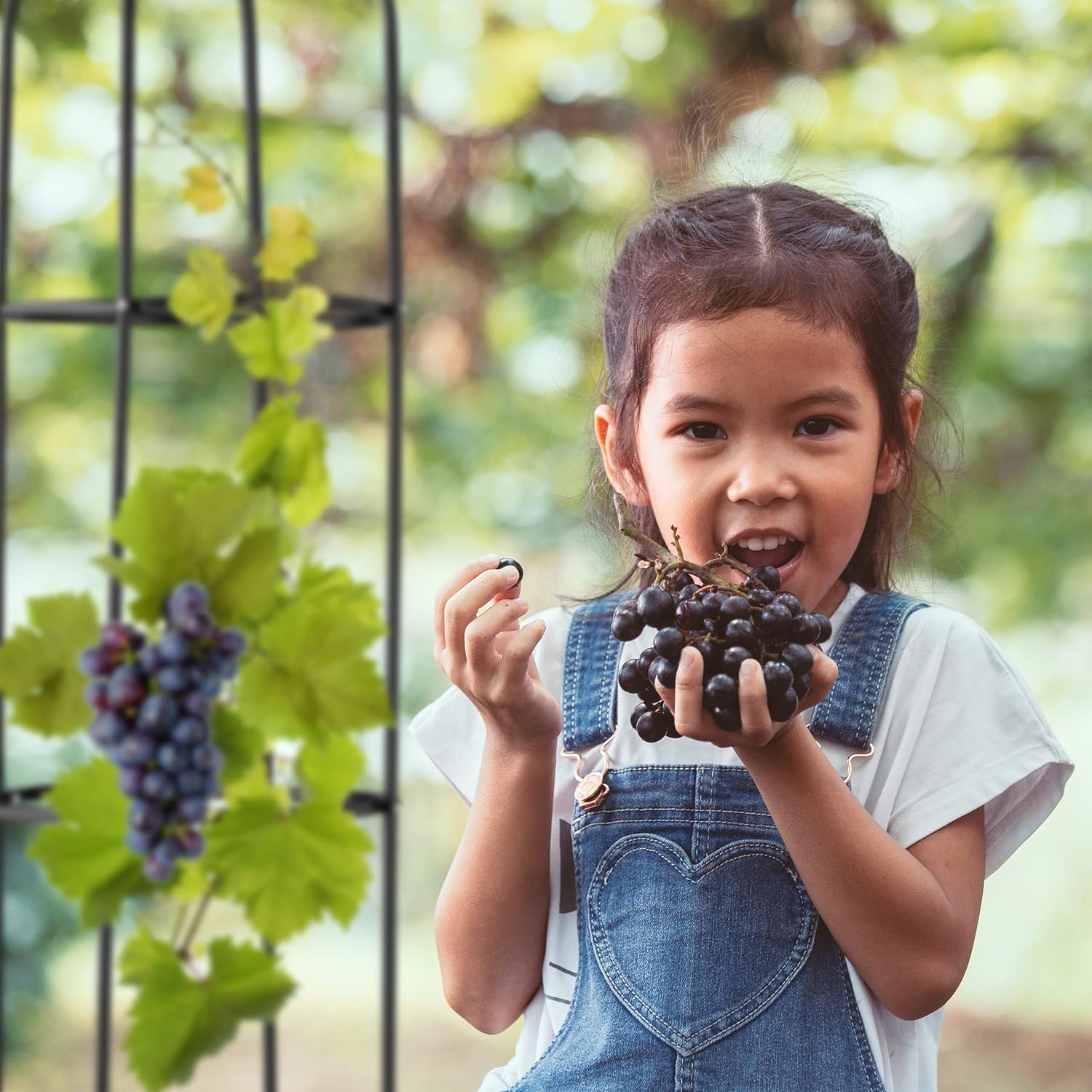 Relaxdays Garden Obelisk, 190 x 40 cm, Support for Climbing Plants, Metal, FreeStanding, Rose