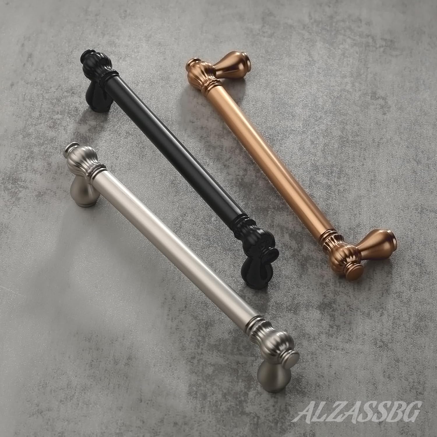 Alzassbg 10 Pack Matt Black Cabinet Pulls, 5 Inch(128mm) Hole Centers Cabinet Handles Kitchen Hardware Straight Bar for Cabinets Drawers AL3088MB