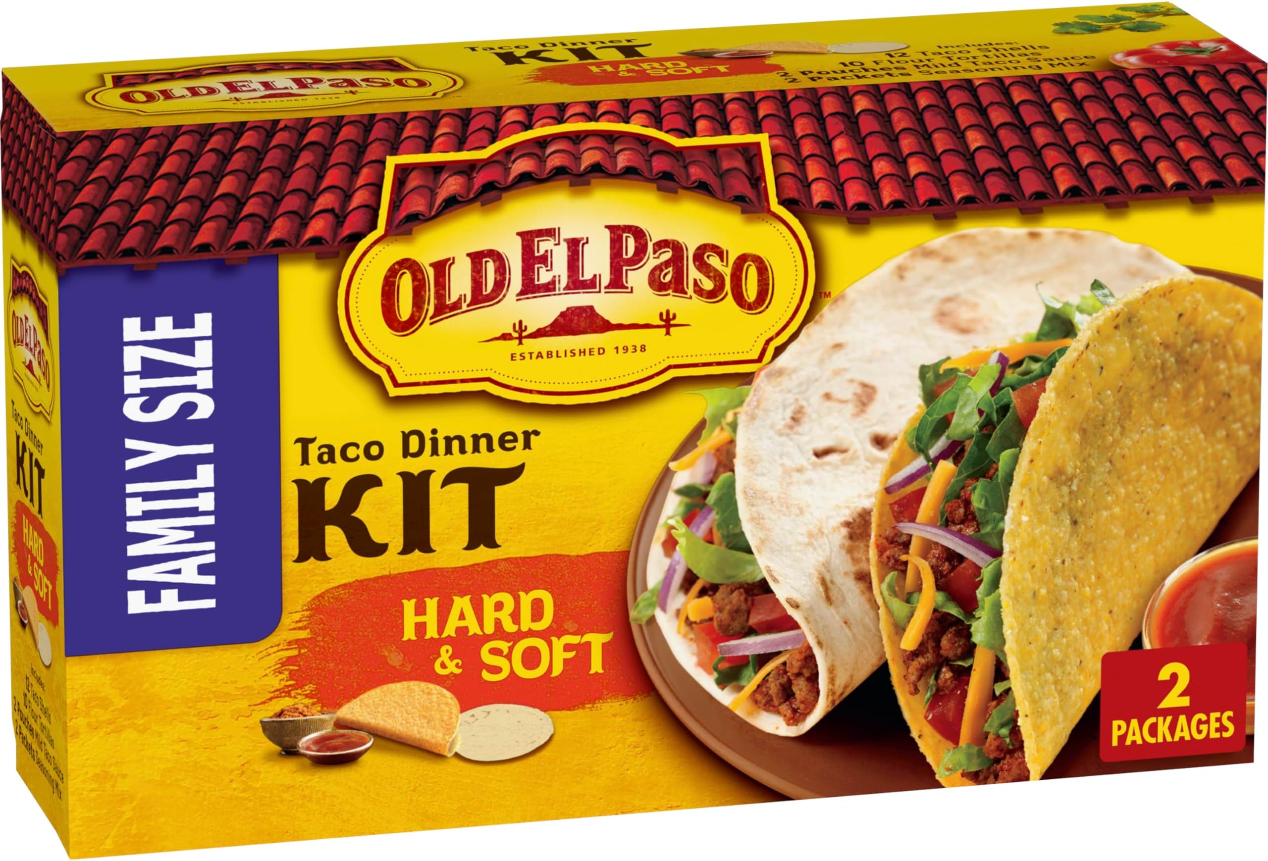 Hard & Soft Taco Dinner Kit, Family Size, 2 Kits, 21.2 oz.
