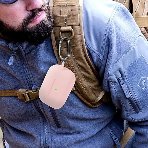 Vista 142 de Funda compatible con AirPods de tercera generación, accesorios de protección de silicona con llavero y kit de limpiador para mujeres y hombres, LED