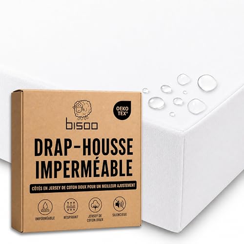 Drap Magique. Drap-Housse Imperméable 80x130 Blanc pour Li Bisoo
