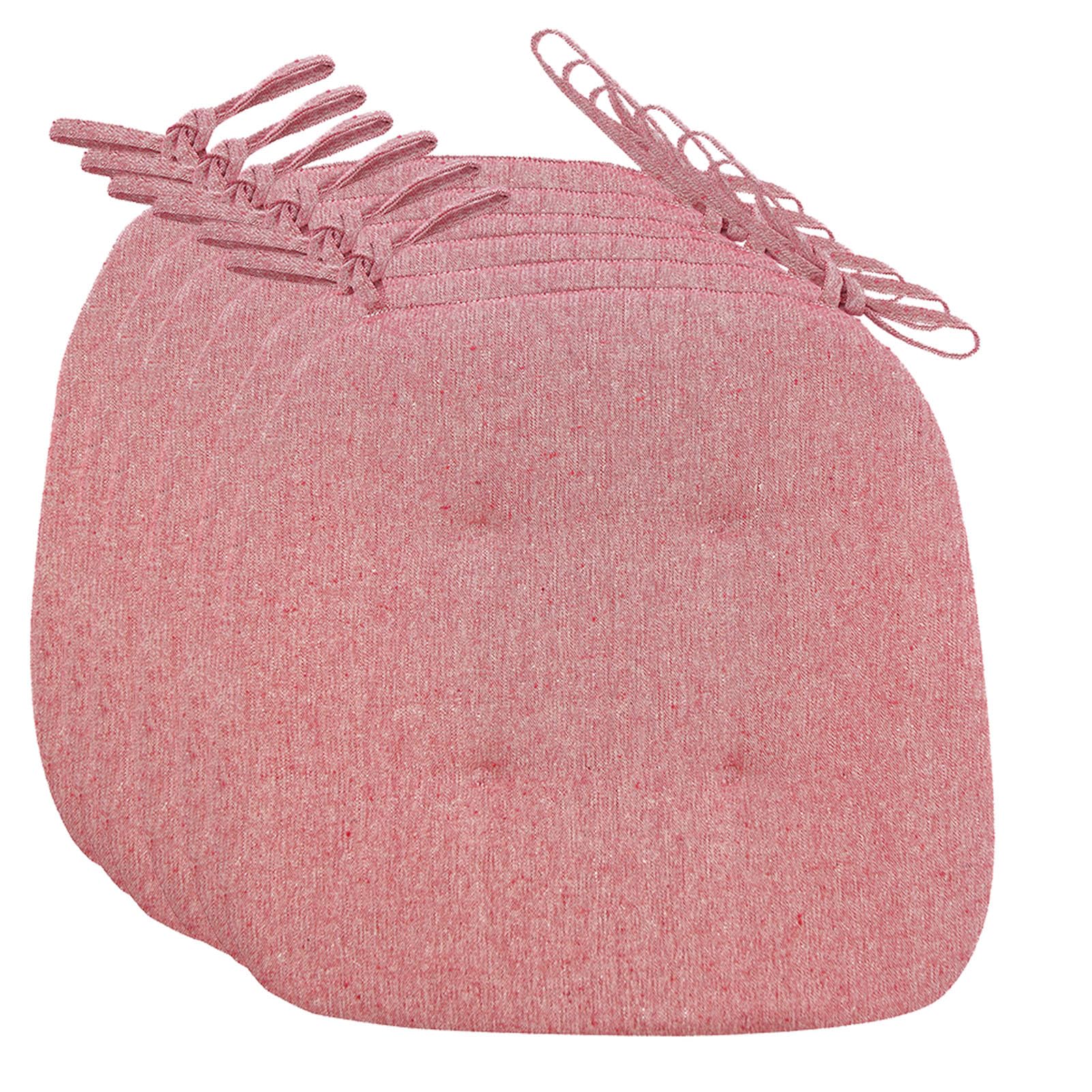 Coussin de chaise trapeze rouge lot de 6 lavable et antiderapant de 43x41 cm pour salle a manger