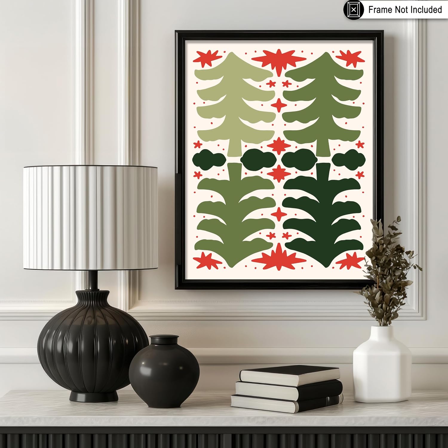 Poster Master Tree Pattern Print - Christmas Poster - Modern Art - Holiday Wall Design - Trendy Gift for Men & Women - Great Decor for Office, Bedroom or Living Room - 8x10 UNFRAMED Wall Art