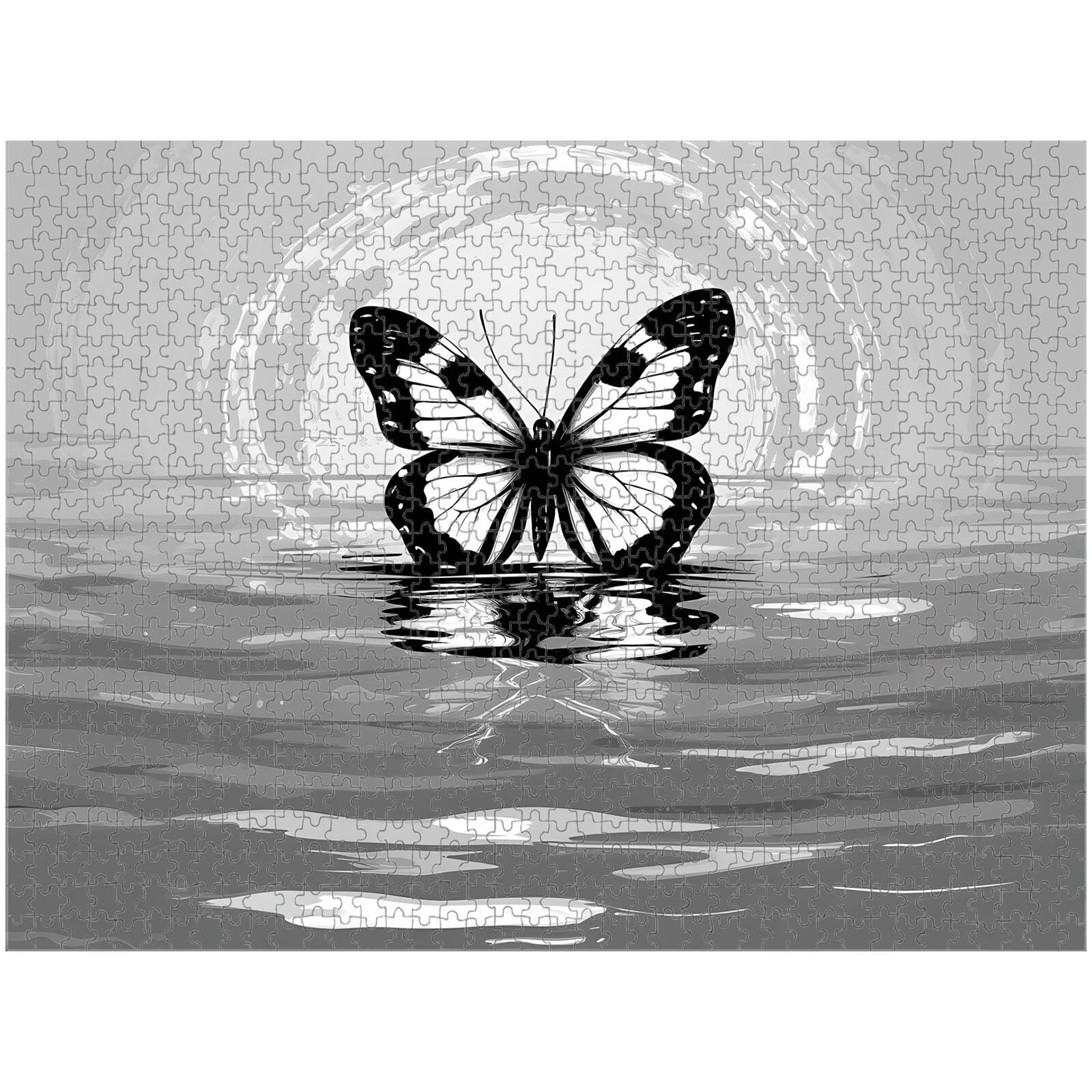 1500 Teile Puzzle für Erwachsene, Schmetterling & See Holz Puzzle 1T#1270
